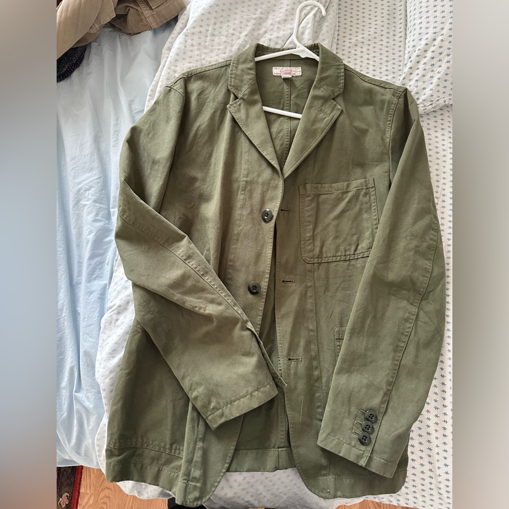Wallace and Barns J. Crew Chore Blazer Suit, olive, 38R/31